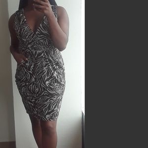 Iz Byer Animal Print Zebra- print dress